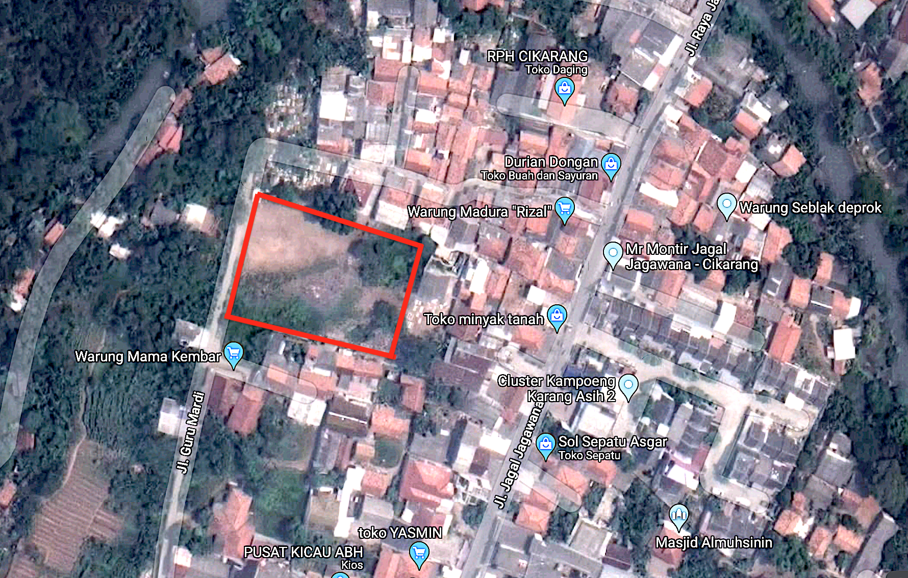 Residential Land for Sale in Karangasih, Bekasi with SHM Freehold Certificate