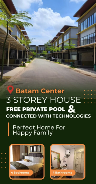 Rumah 3 Lantai The Icon Central Batam | 4 KT, Smart Home, Private Pool | Rp 2.200.000.000 2