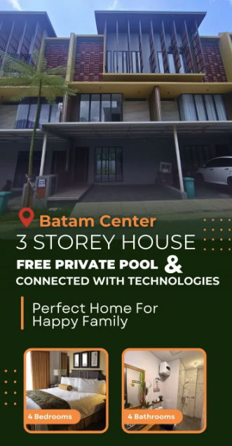 Rumah 3 Lantai The Icon Central Batam | 4 KT, Smart Home, Private Pool | Rp 2.200.000.000 3