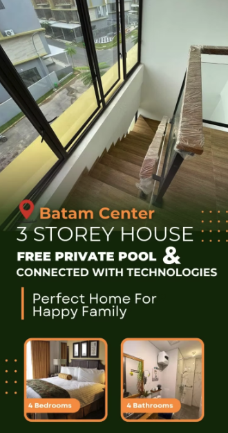 Rumah 3 Lantai The Icon Central Batam | 4 KT, Smart Home, Private Pool | Rp 2.200.000.000 4