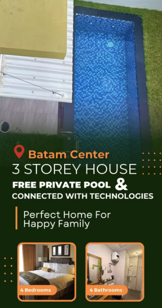 Rumah 3 Lantai The Icon Central Batam | 4 KT, Smart Home, Private Pool | Rp 2.200.000.000 7